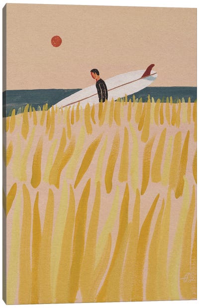 Golden Hour Canvas Art Print - Surfing Art