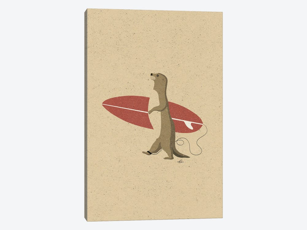 Surfing Otter II by Fabian Lavater 1-piece Canvas Art Print