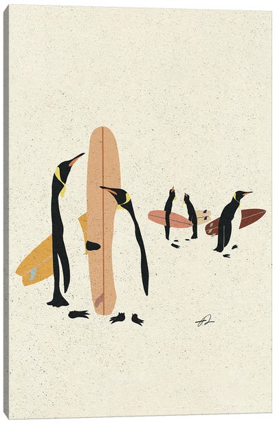 Weekend Warriors Canvas Art Print - Penguin Art