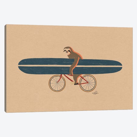 A Sloth Riding A Bike Canvas Print #FLV42} by Fabian Lavater Canvas Print