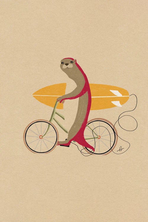 An Otter Riding A Bike by Fabian Lavater wall art
