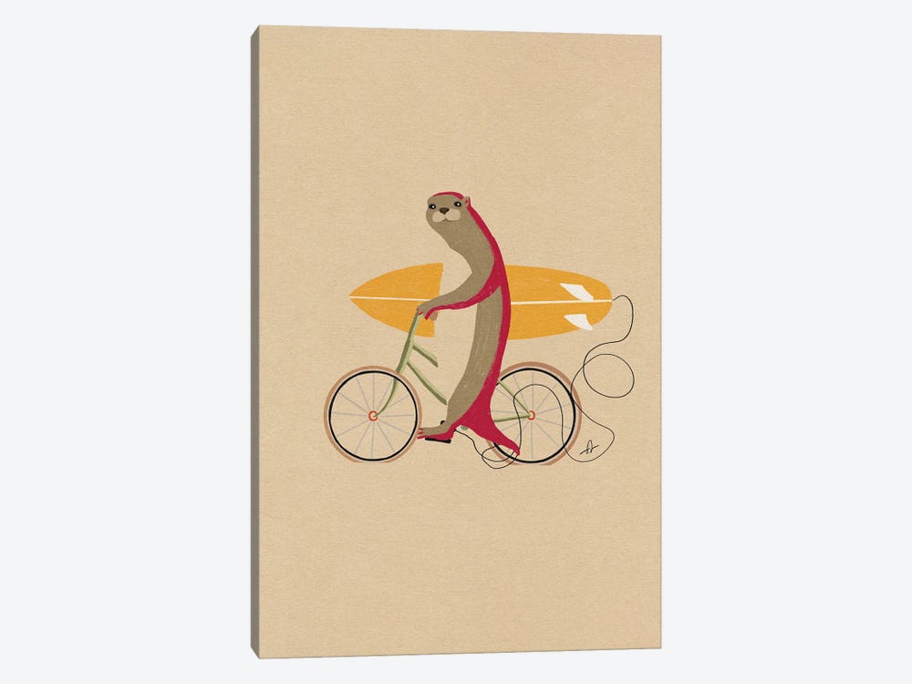 An Otter Riding A Bike by Fabian Lavater 1-piece Canvas Print