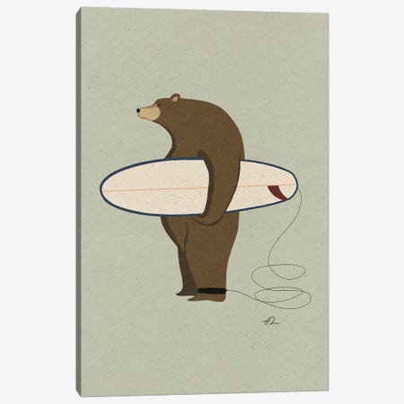 Surfing Grizzly Canvas Print #FLV53} by Fabian Lavater Canvas Art