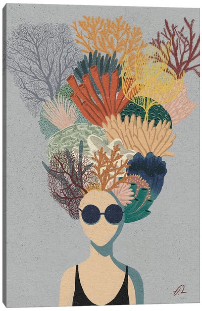 Coral Head Canvas Art Print - Faceless Art