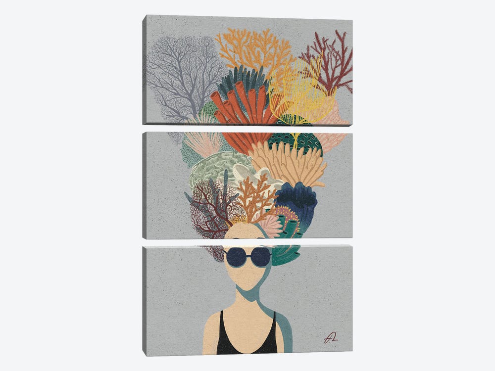 Coral Head by Fabian Lavater 3-piece Canvas Print