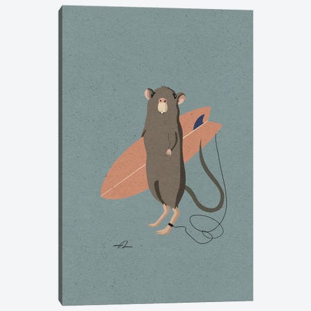 Surfing Mouse Canvas Print #FLV6} by Fabian Lavater Art Print