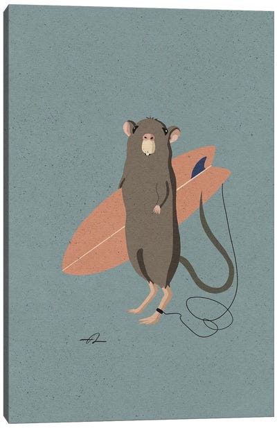 Surfing Mouse Canvas Art Print - Fabian Lavater