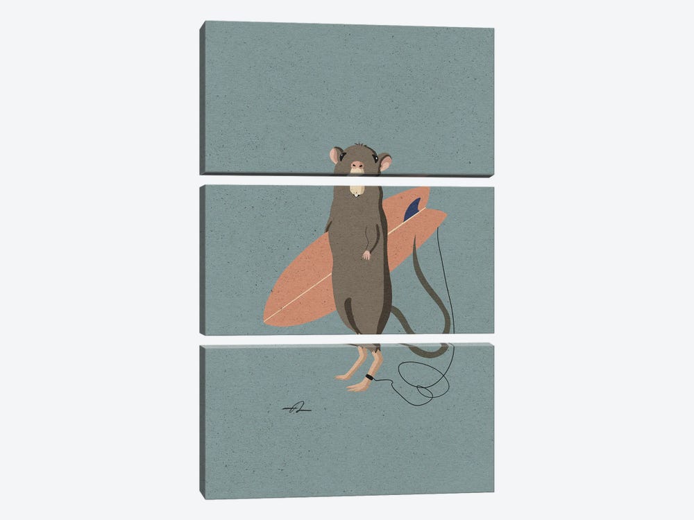 Surfing Mouse by Fabian Lavater 3-piece Art Print