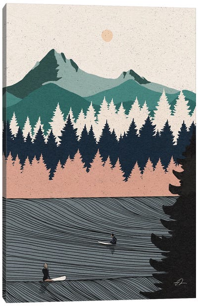 In Between The Pine Trees Canvas Art Print - Fabian Lavater