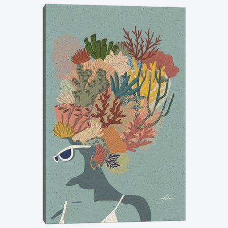 Coral Lady Canvas Print #FLV7} by Fabian Lavater Art Print