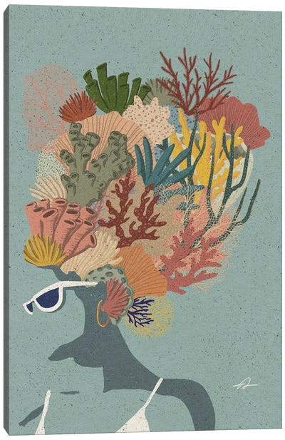 Coral Lady Canvas Art Print - Fabian Lavater