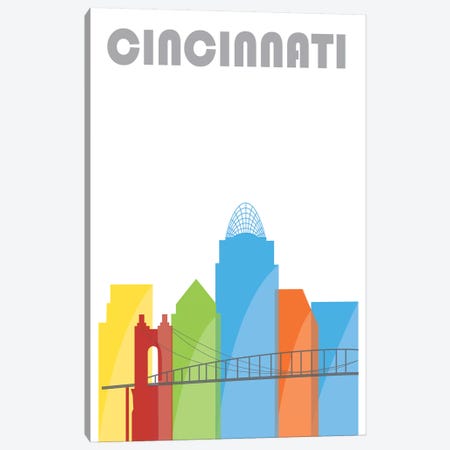 Cincinnati, Whiter Canvas Print #FLY11} by Fly Graphics Canvas Art Print