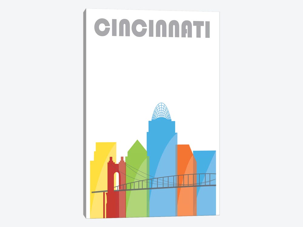 Cincinnati, Whiter by Fly Graphics 1-piece Canvas Wall Art
