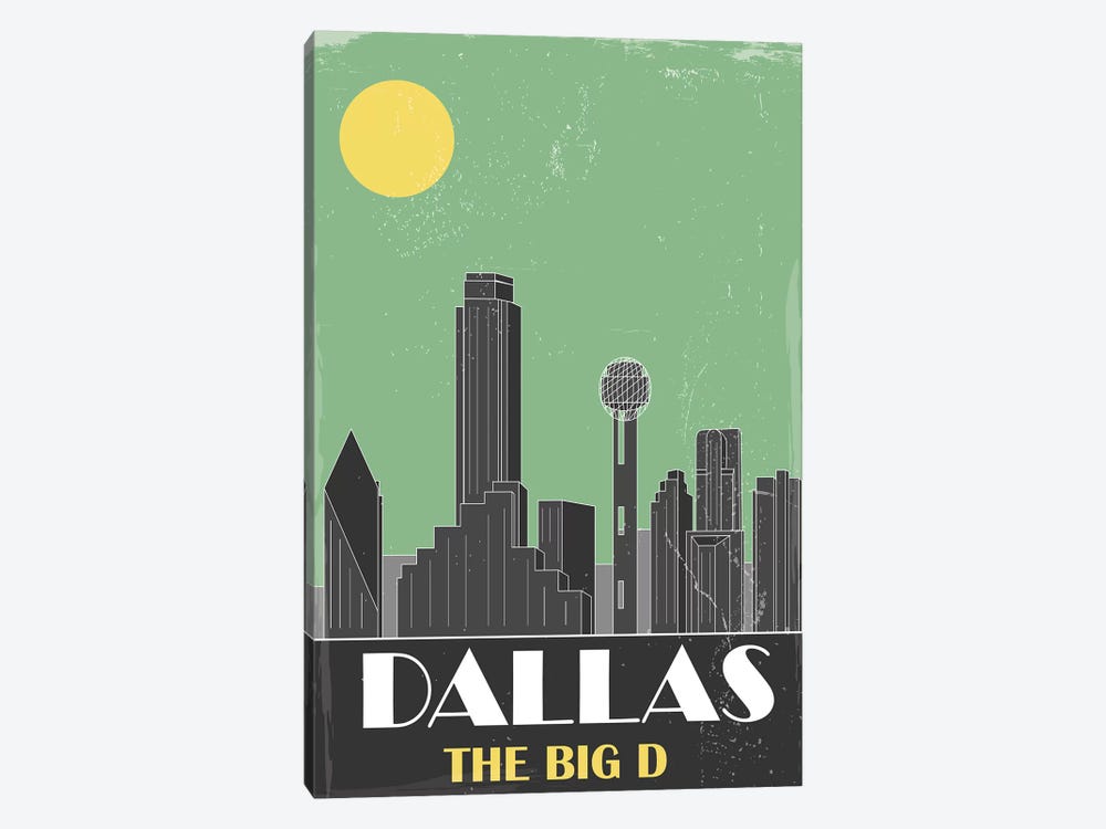 Dallas, Green by Fly Graphics 1-piece Canvas Art