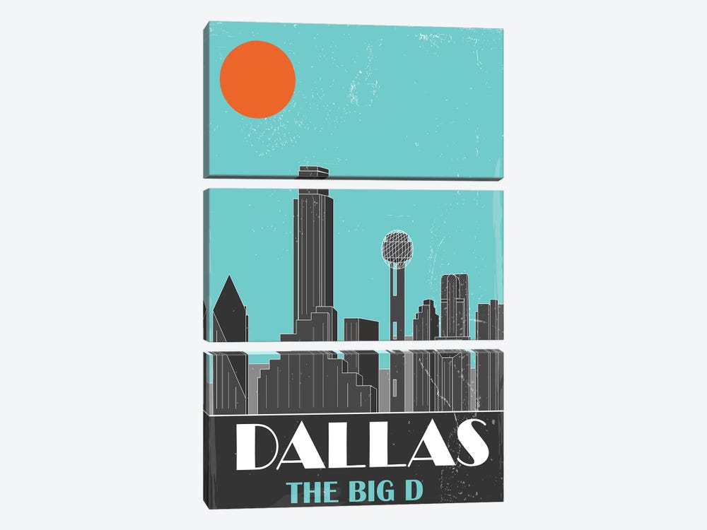 Dallas, Sky Blue by Fly Graphics 3-piece Art Print
