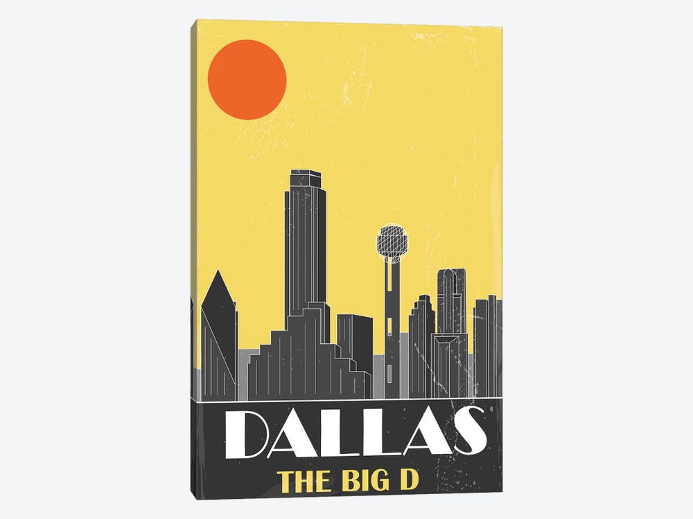 Dallas, Yellow by Fly Graphics 1-piece Canvas Artwork