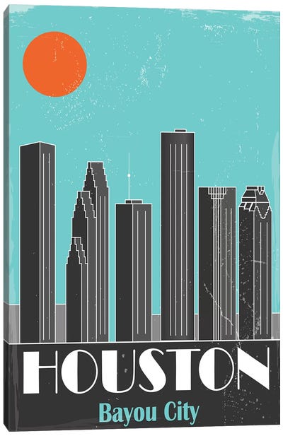 Houston Canvas Art Print - Fly Graphics