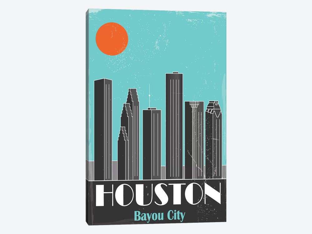 Houston by Fly Graphics 1-piece Canvas Art Print