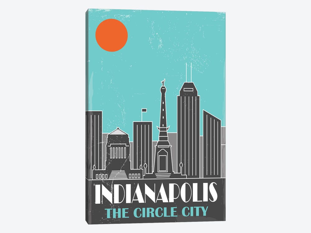 Indianapolis, Sky Blue by Fly Graphics 1-piece Canvas Art Print
