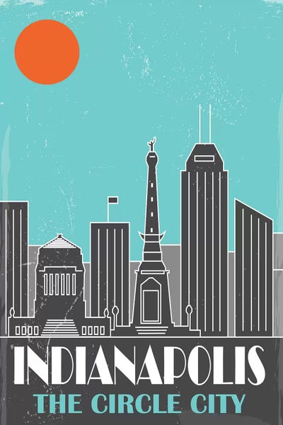 Indiana: Indianapolis, Sky Blue by Fly Graphics