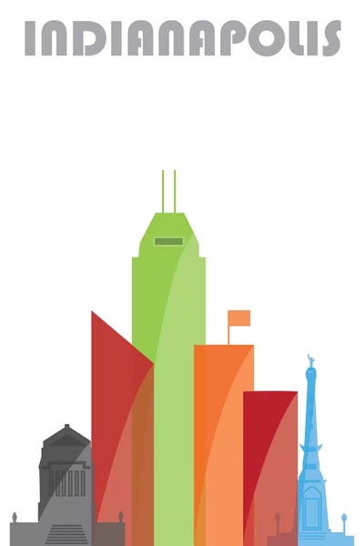 Indiana: Indianapolis, White by Fly Graphics