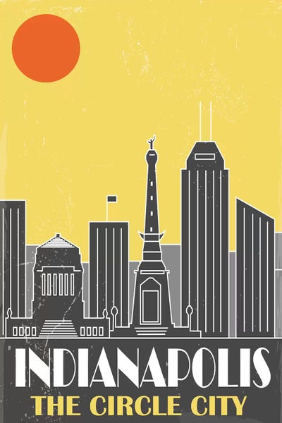Indiana: Indianapolis, Yellow by Fly Graphics