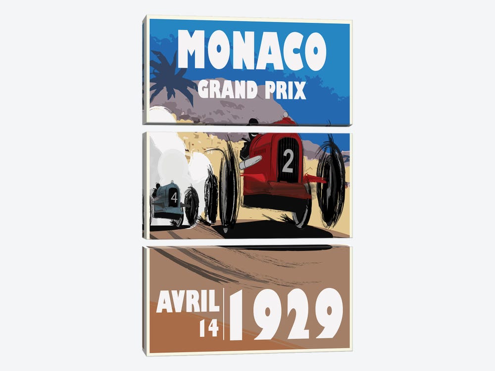 Monaco by Fly Graphics 3-piece Canvas Wall Art