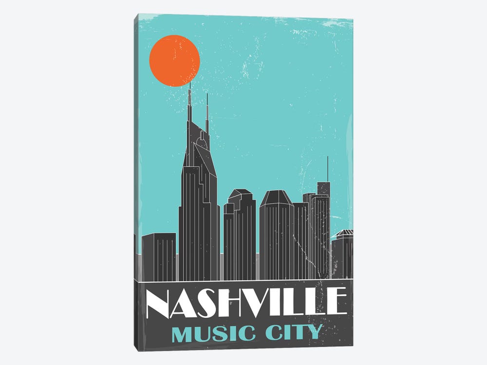 Nashville, Sky Blue by Fly Graphics 1-piece Canvas Wall Art