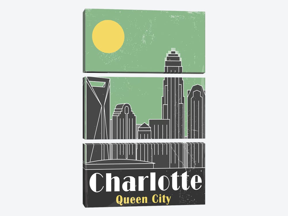 Charlotte, Green by Fly Graphics 3-piece Canvas Wall Art