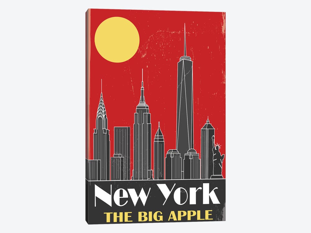 New York, Red by Fly Graphics 1-piece Art Print