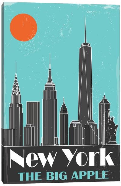 New York, Sky Blue Canvas Art Print - New York City Travel Posters