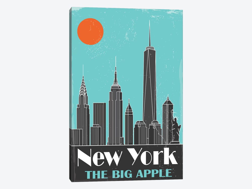 New York, Sky Blue by Fly Graphics 1-piece Canvas Artwork