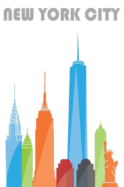 New York City Travel Posters: New York, White by Fly Graphics