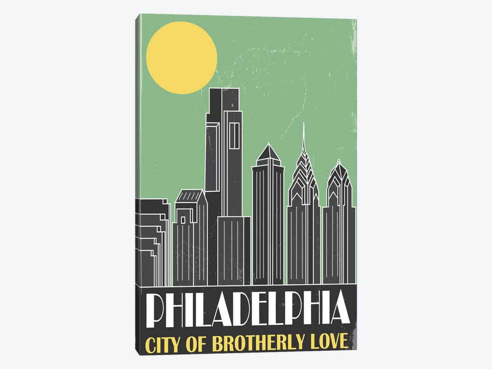 Philadelphia, Green by Fly Graphics 1-piece Canvas Artwork