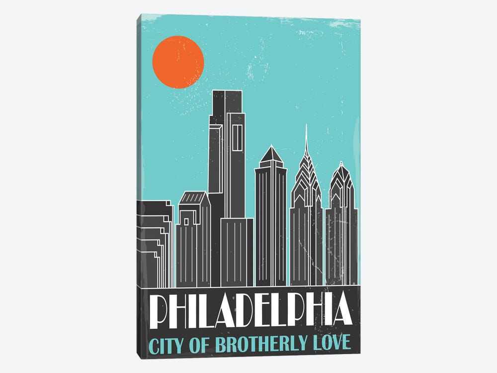 Philadelphia, Sky Blue by Fly Graphics 1-piece Canvas Art Print
