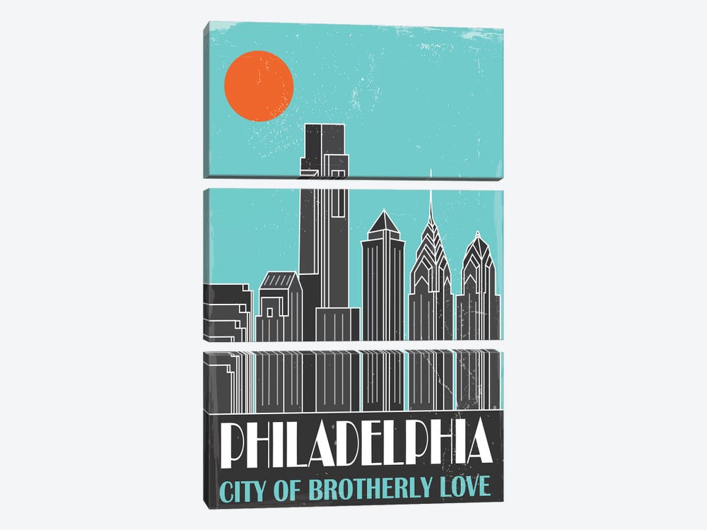 Philadelphia, Sky Blue by Fly Graphics 3-piece Art Print