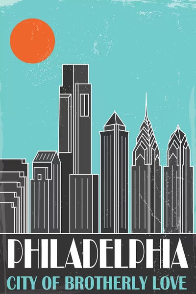 Philadelphia: Philadelphia, Sky Blue by Fly Graphics