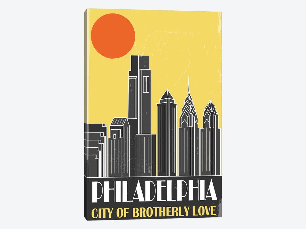 Philadelphia, Yellow by Fly Graphics 1-piece Canvas Art