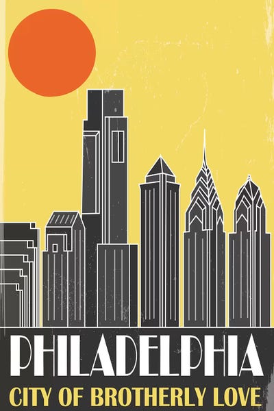 Pennsylvania: Philadelphia, Yellow by Fly Graphics