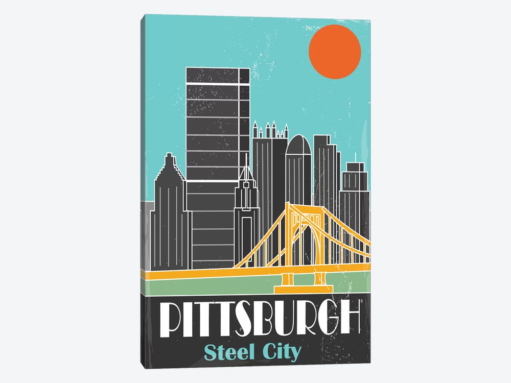Pittsburgh, Sky Blue I by Fly Graphics 1-piece Canvas Artwork