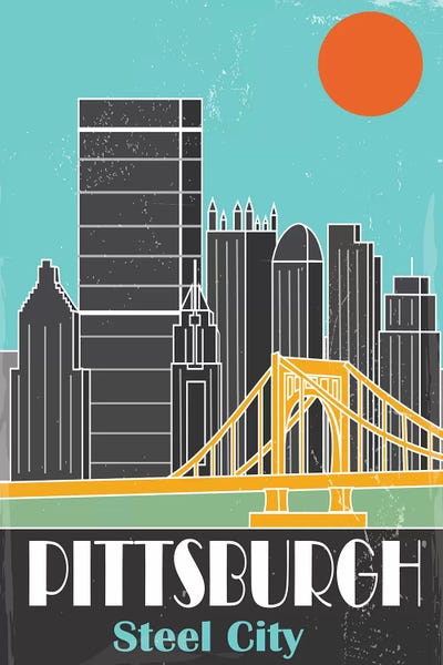 Pennsylvania: Pittsburgh, Sky Blue I by Fly Graphics