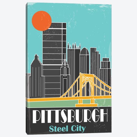 Pittsburgh, Sky Blue II Canvas Print #FLY38} by Fly Graphics Canvas Print