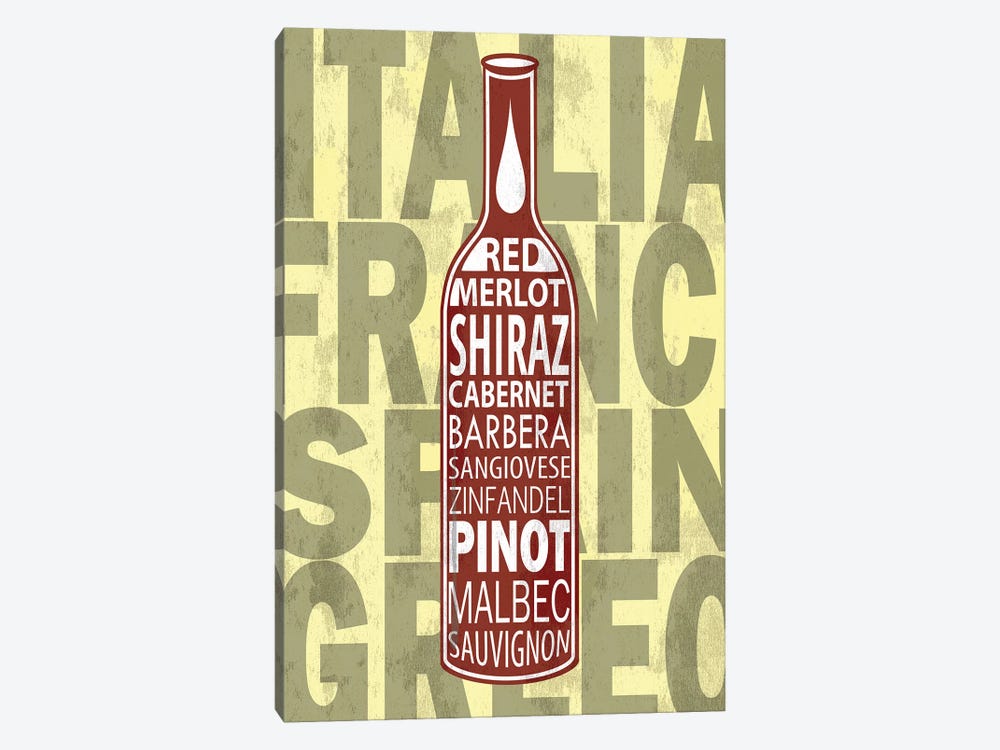 Red Wines by Fly Graphics 1-piece Canvas Art