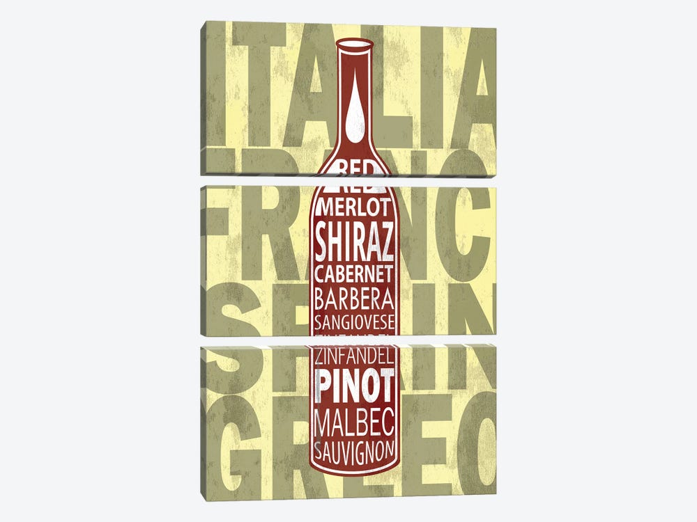 Red Wines by Fly Graphics 3-piece Canvas Wall Art