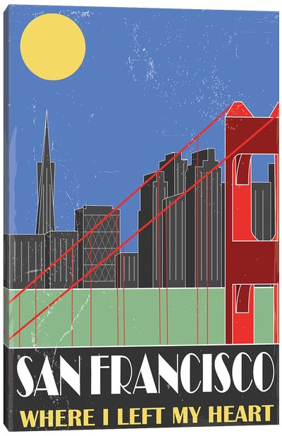 San Francisco, Sky Blue Canvas Art Print - San Francisco Travel Posters