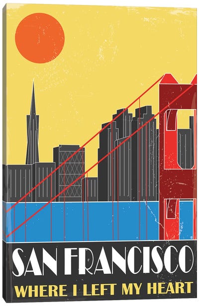 San Francisco, Yellow Canvas Art Print - Golden Gate Bridge