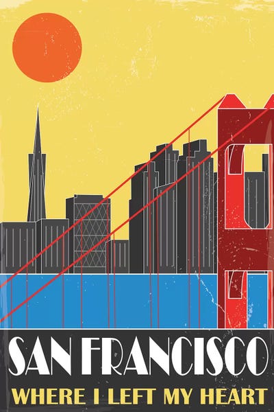 Golden Gate Bridge: San Francisco, Yellow by Fly Graphics