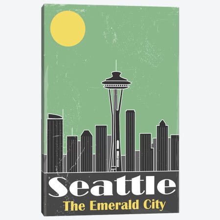 Seatle Canvas Print #FLY44} by Fly Graphics Canvas Art Print