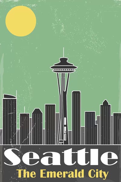Seattle Travel Posters: Seatle by Fly Graphics