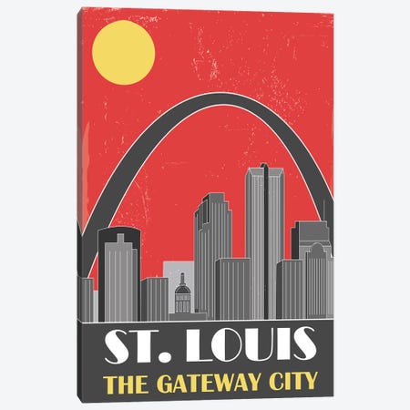 St. Louis, Red Canvas Print #FLY46} by Fly Graphics Canvas Print